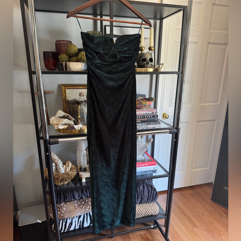 12th Tribe Strapless Dress in Dark Green